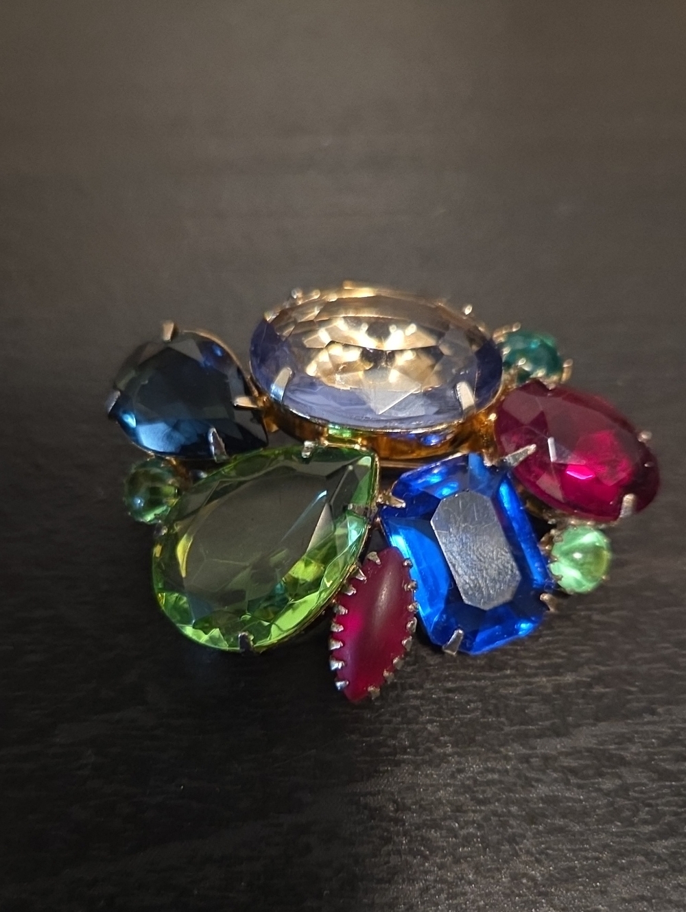 Multicolor Crystal Statement Brooch - Women Jewelry
